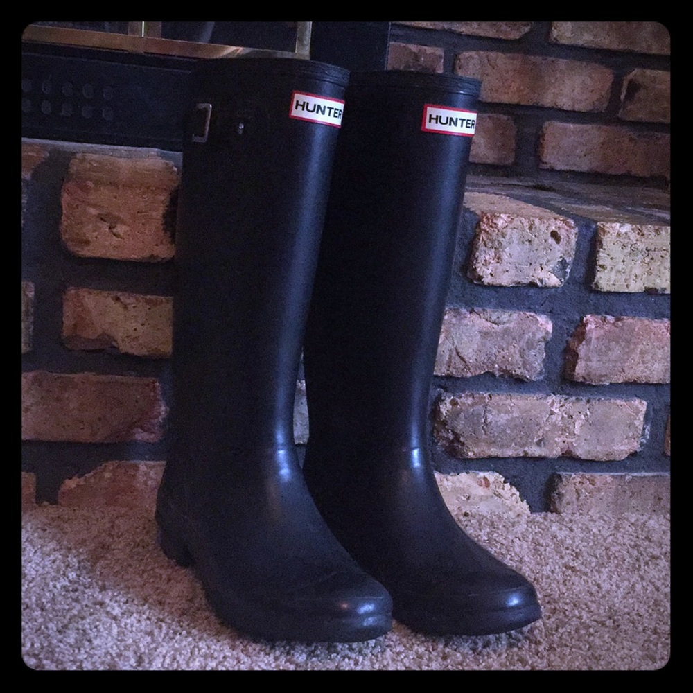 Black Hunter Boots Size 8